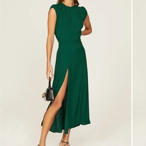 Reformation Gavin Dress in Emerald Size 2
